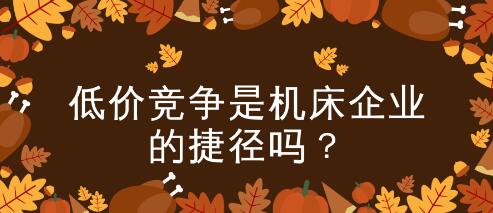 低價競爭是機床企業(yè)的“取勝之匙”嗎? 低價競爭是機床企業(yè)的“取勝之匙”嗎?